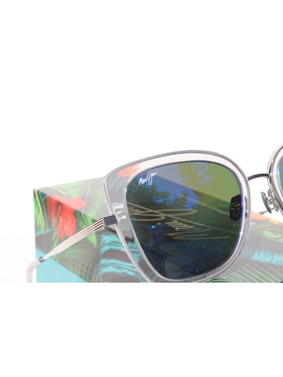 MAUI JIM Violet Lake POLARIZED Sunglasses Silver Titanium/Blue Mirror NEW Japan main image 7